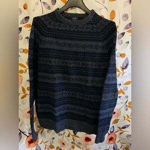 J. Crew Navy and Black Patterned Sweater